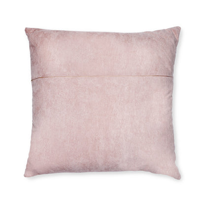 Lucky Roll Square Throw Pillow | Pink Suede Back
