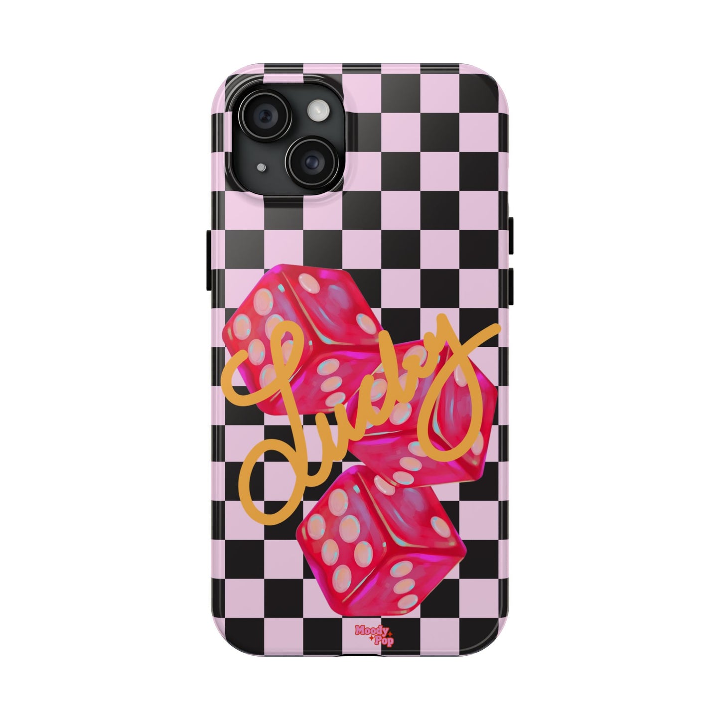 Lucky Pop iPhone Tough Case | Pink Checker Dice Protective Phone Case | iPhone 13-iPhone 17