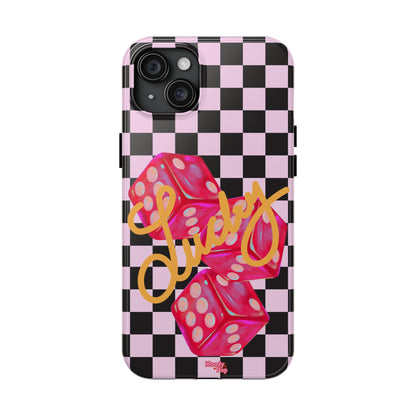 Lucky Pop iPhone Tough Case | Pink Checker Dice Protective Phone Case | iPhone 13-iPhone 17