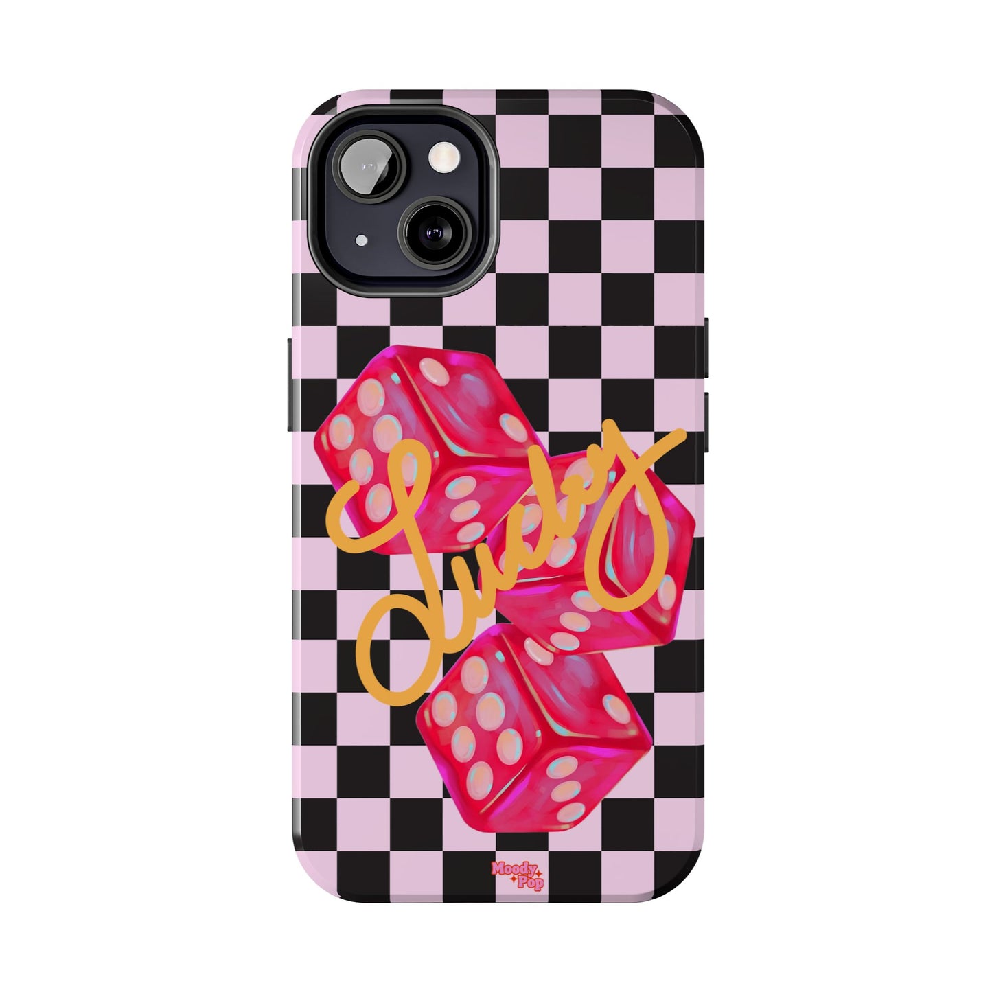 Lucky Pop iPhone Tough Case | Pink Checker Dice Protective Phone Case | iPhone 13-iPhone 17