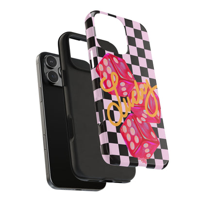 Lucky Pop iPhone Tough Case | Pink Checker Dice Protective Phone Case | iPhone 13-iPhone 17