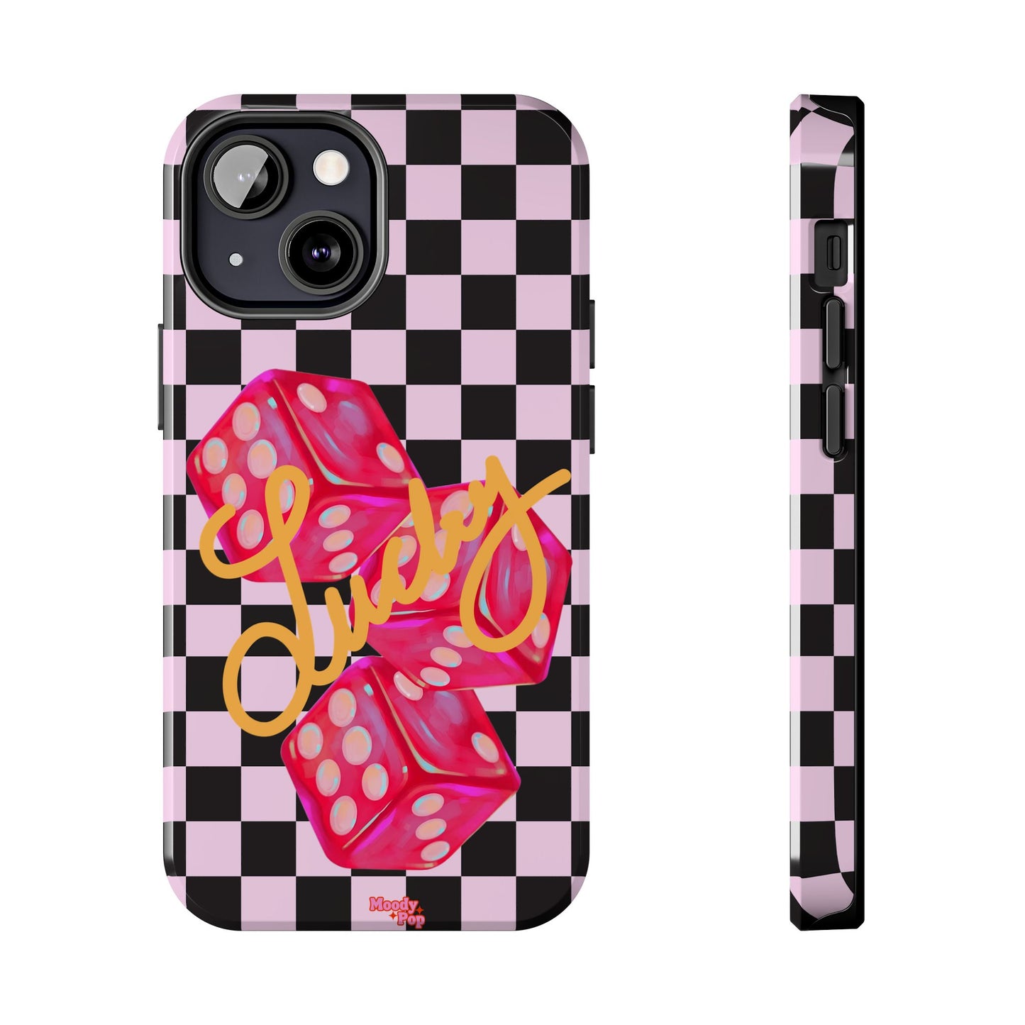 Lucky Pop iPhone Tough Case | Pink Checker Dice Protective Phone Case | iPhone 13-iPhone 17