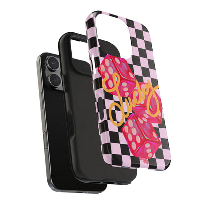 Lucky Pop iPhone Tough Case | Pink Checker Dice Protective Phone Case | iPhone 13-iPhone 17