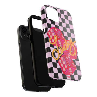 Lucky Pop iPhone Tough Case | Pink Checker Dice Protective Phone Case | iPhone 13-iPhone 17