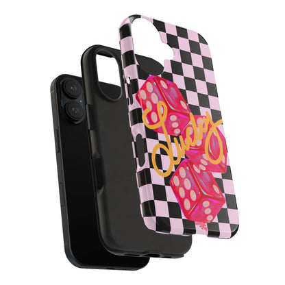 Lucky Pop iPhone Tough Case | Pink Checker Dice Protective Phone Case | iPhone 13-iPhone 17