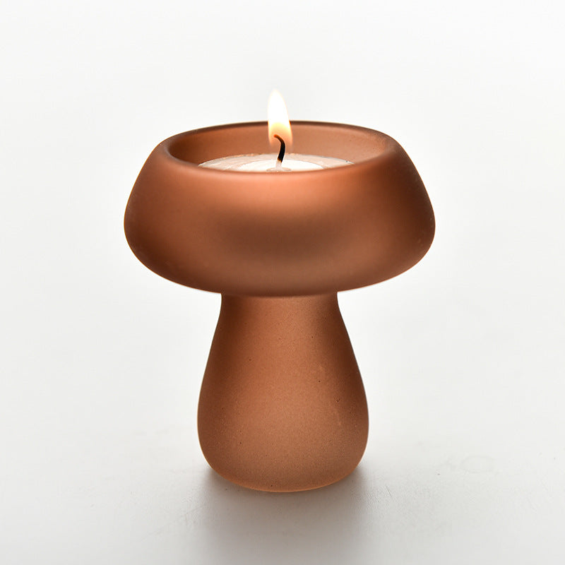 Creative Mushroom Glass Candle Holder for Home Decor