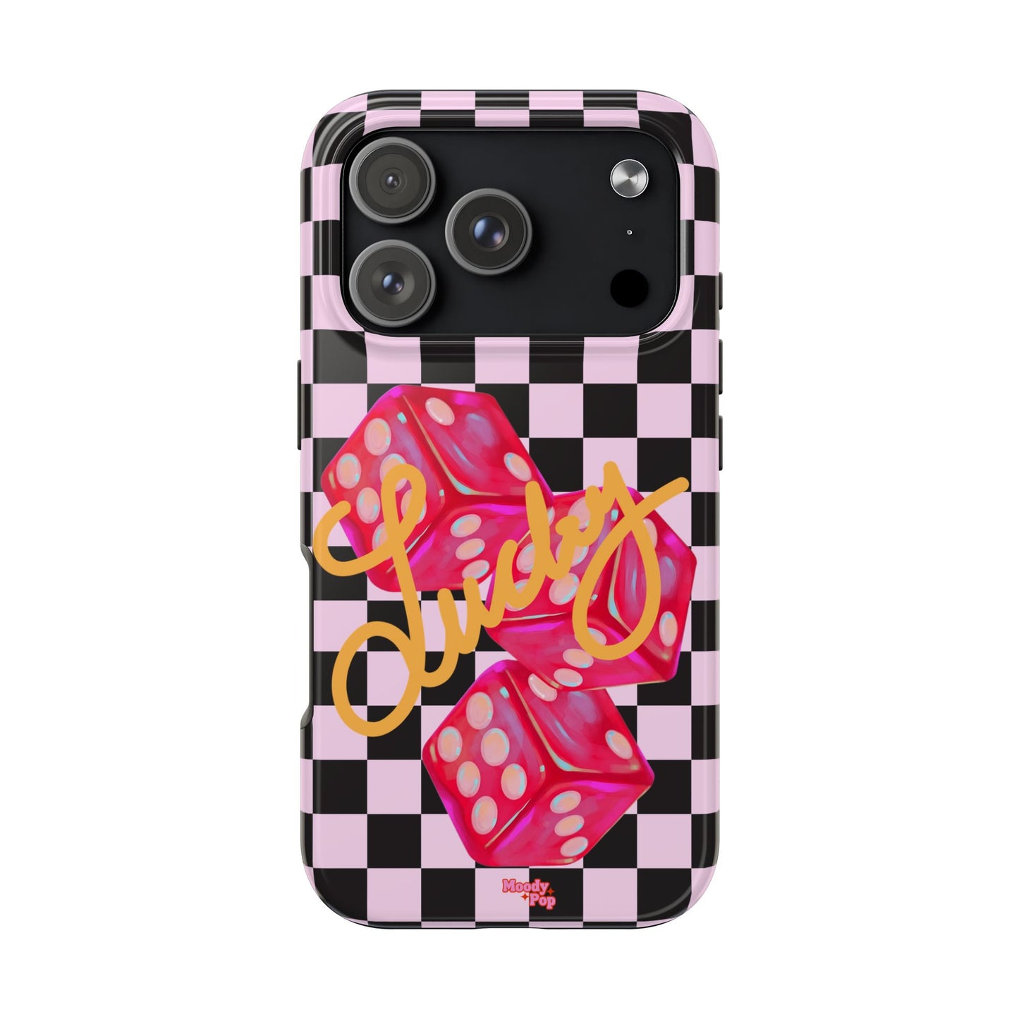 Lucky Pop iPhone Tough Case | Pink Checker Dice Protective Phone Case | iPhone 13-iPhone 17
