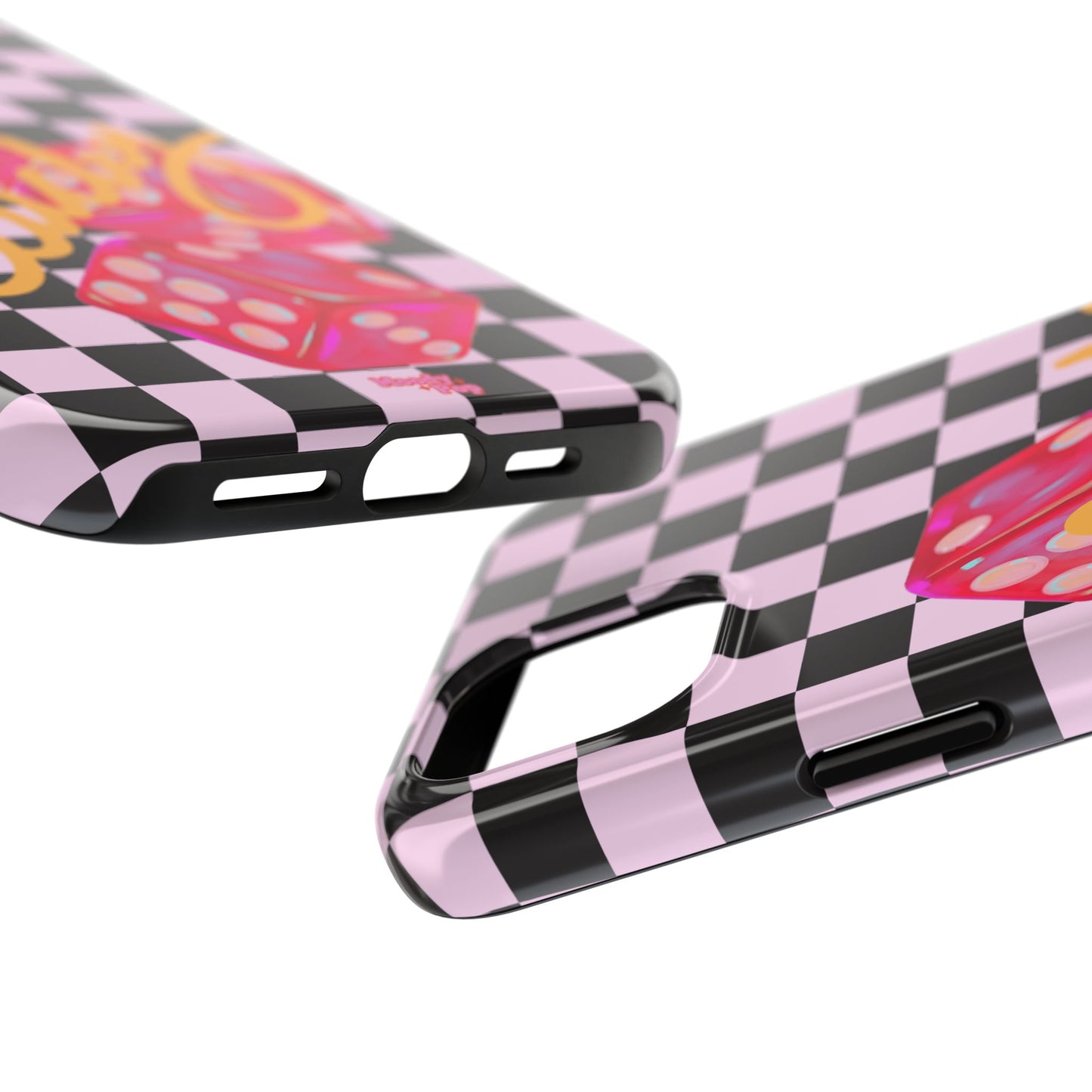 Lucky Pop iPhone Tough Case | Pink Checker Dice Protective Phone Case | iPhone 13-iPhone 17
