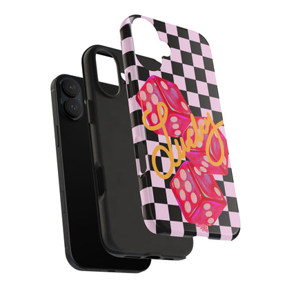 Lucky Pop iPhone Tough Case | Pink Checker Dice Protective Phone Case | iPhone 13-iPhone 17