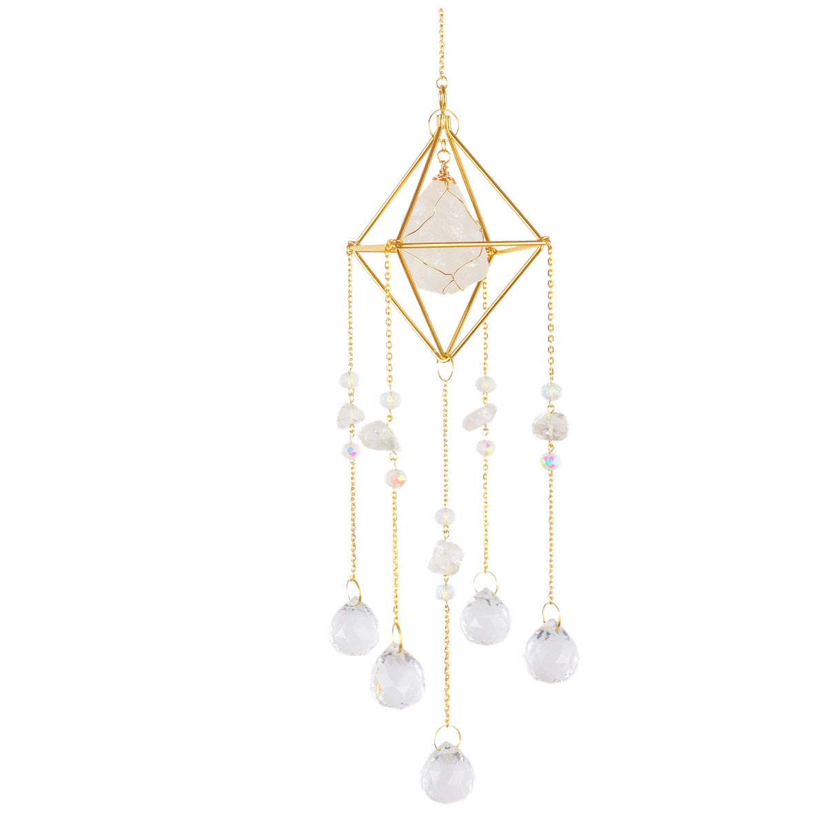 Natural Stone Crystal Wind Chime for Home Decor