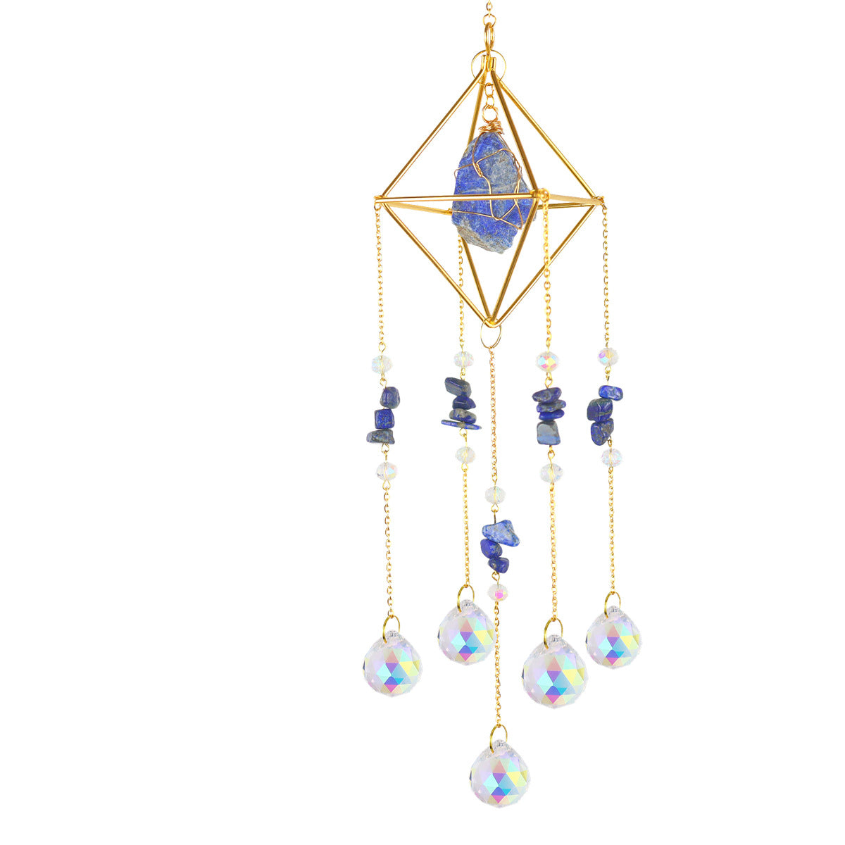 Natural Stone Crystal Wind Chime for Home Decor