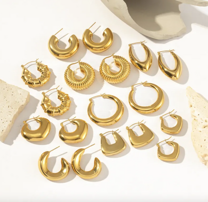 Geometric Stainless Steel Vintage Earrings