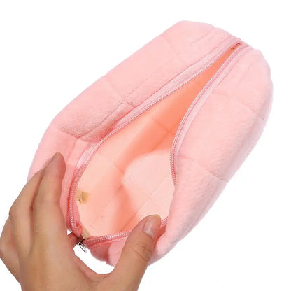 Large Capacity Pink Checkered Makeup Bag for Travel