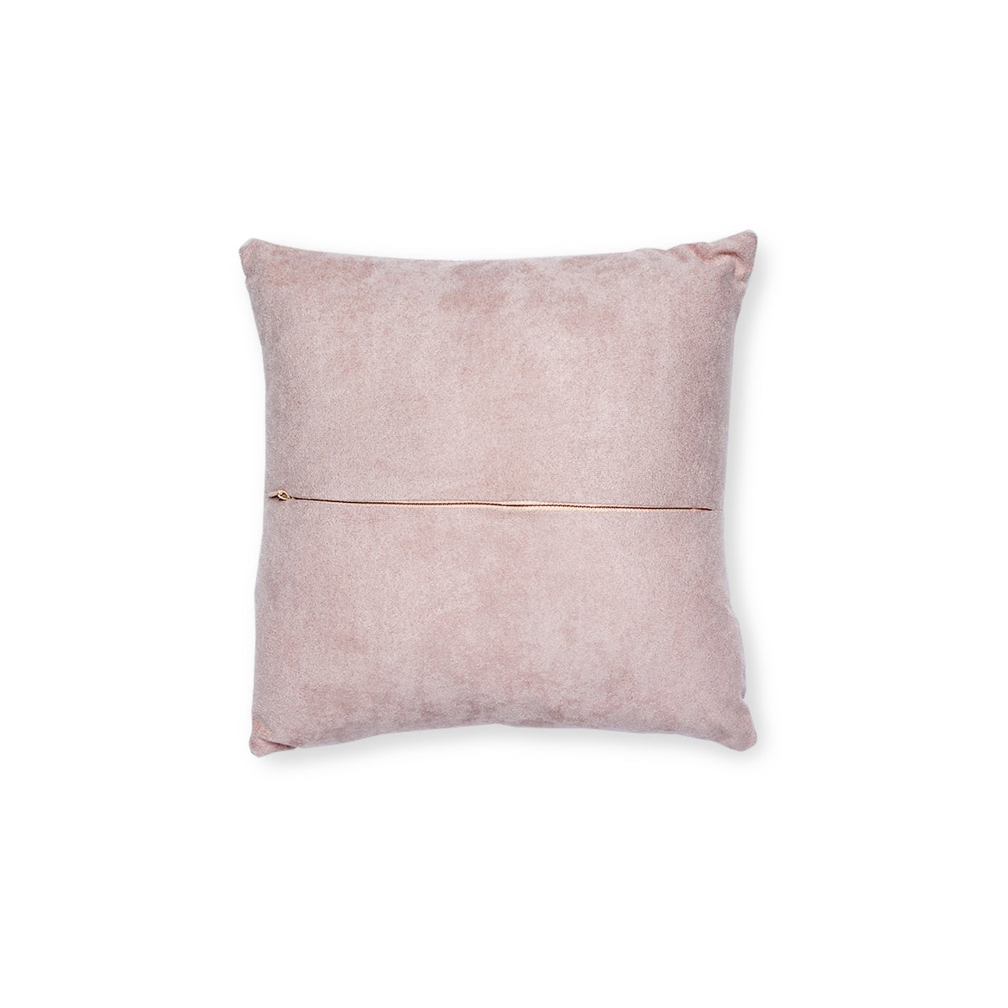 Lucky Roll Square Throw Pillow | Pink Suede Back