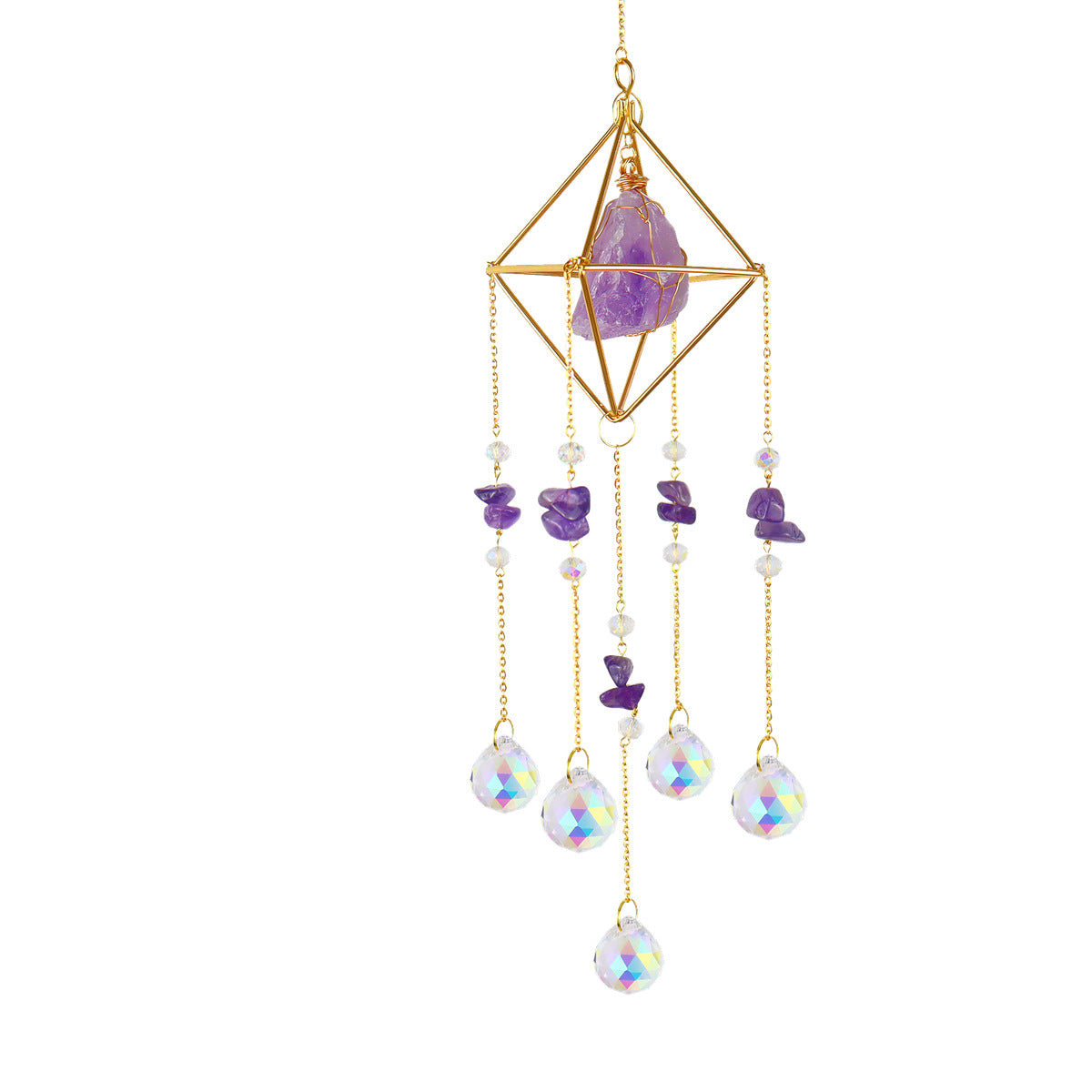 Natural Stone Crystal Wind Chime for Home Decor
