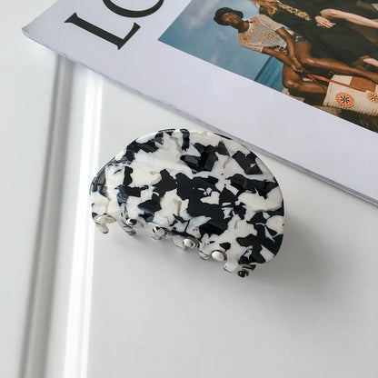Hot Ins Checkered Hair Claw Clip Acrylic Acetate Black White Colorful Mosaic Grid Plaid Hair Clips Clamp Grab Women Accessories