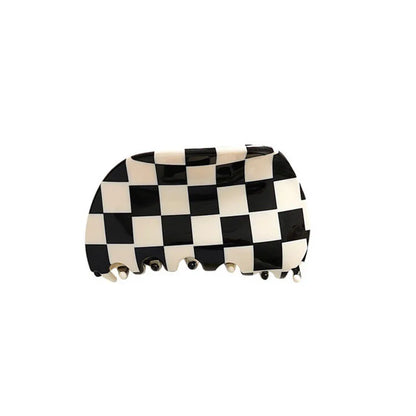Hot Ins Checkered Hair Claw Clip Acrylic Acetate Black White Colorful Mosaic Grid Plaid Hair Clips Clamp Grab Women Accessories