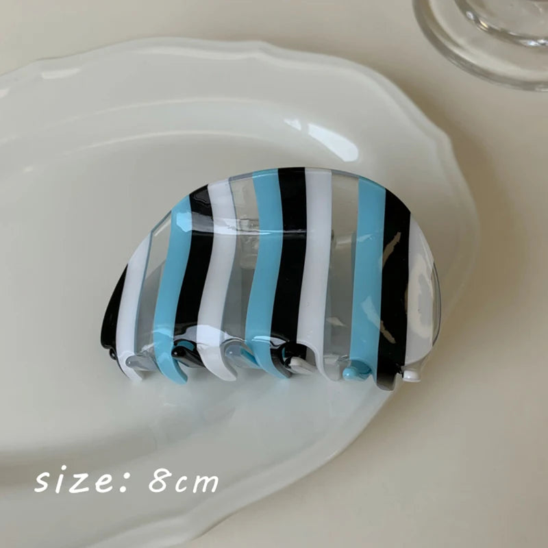 Hot Ins Checkered Hair Claw Clip Acrylic Acetate Black White Colorful Mosaic Grid Plaid Hair Clips Clamp Grab Women Accessories