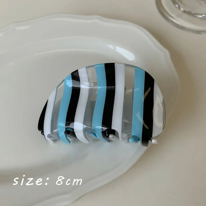 Hot Ins Checkered Hair Claw Clip Acrylic Acetate Black White Colorful Mosaic Grid Plaid Hair Clips Clamp Grab Women Accessories