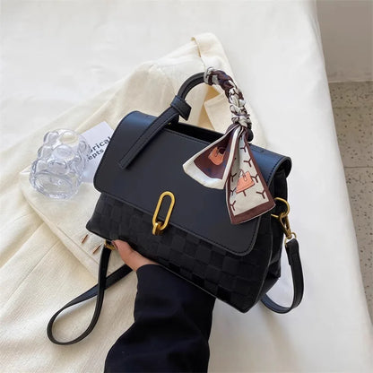 Checkered Flap Crossbody Bag