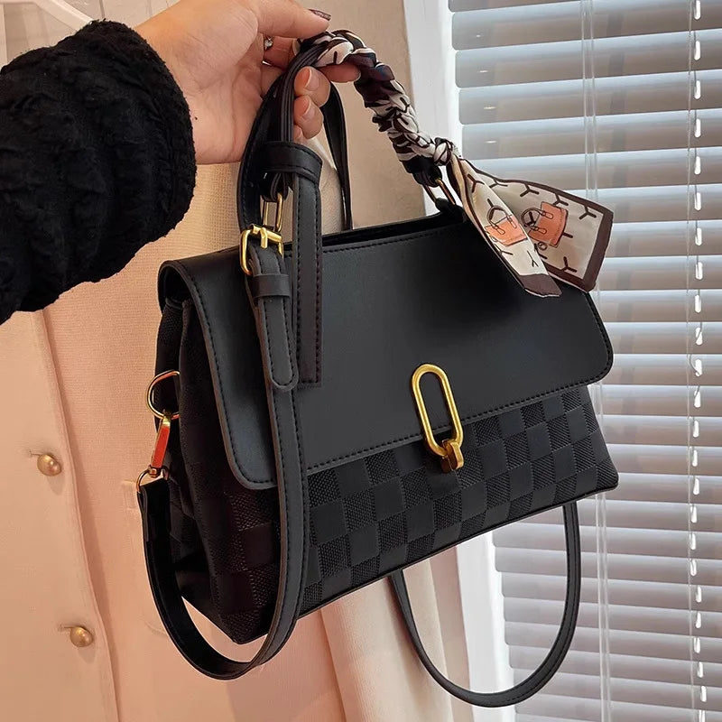 Checkered Flap Crossbody Bag