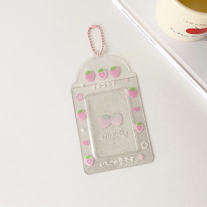 1pc Kpop Photocard Holder Keychain Y2K Kawaii Photo Card Keychain Charm Ins style transparent card sleeve