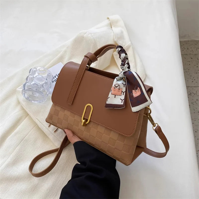 Checkered Flap Crossbody Bag