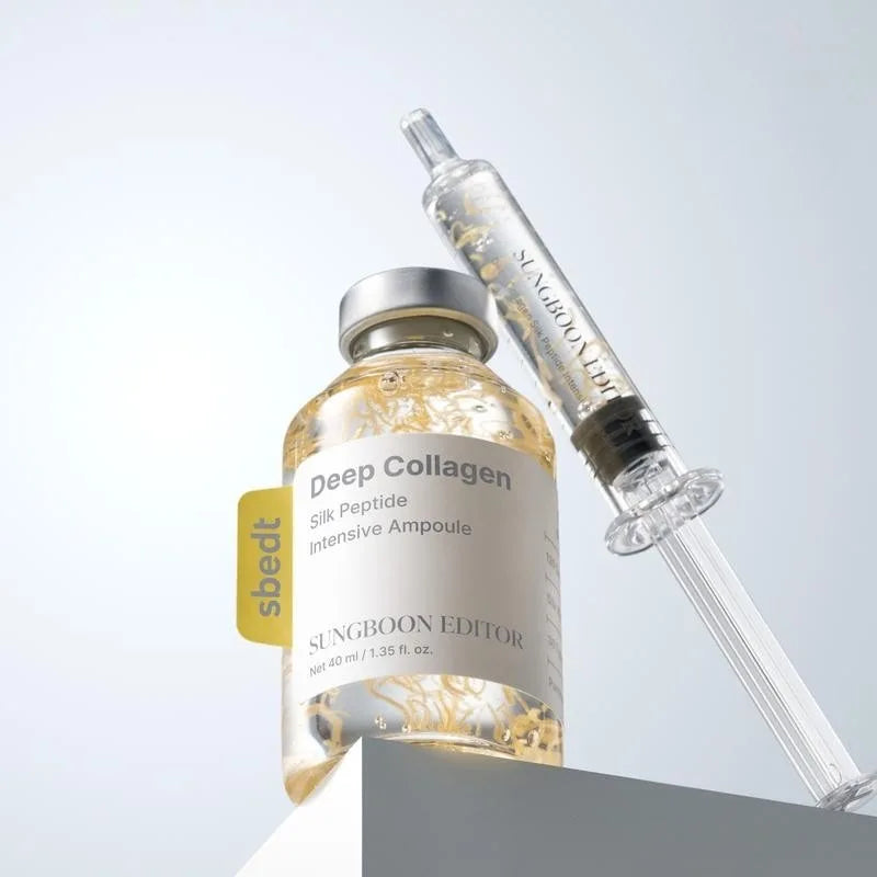 Korean Deep Collagen Skin Care -  Silk Peptide Ampoule, Boosting Serum, Retinol Capsule Cream, Fade Fine Lines, Brightening