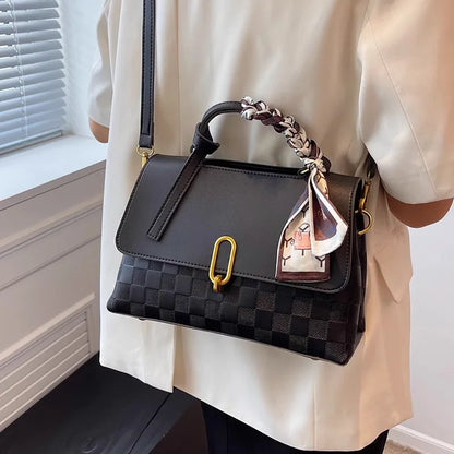 Checkered Flap Crossbody Bag