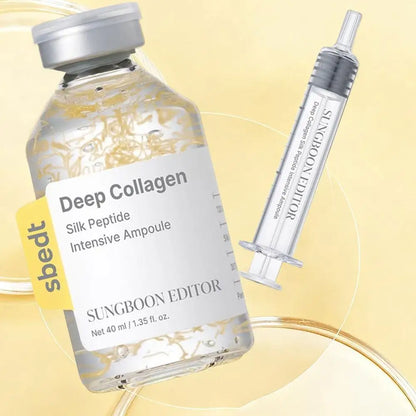 Korean Deep Collagen Skin Care -  Silk Peptide Ampoule, Boosting Serum, Retinol Capsule Cream, Fade Fine Lines, Brightening