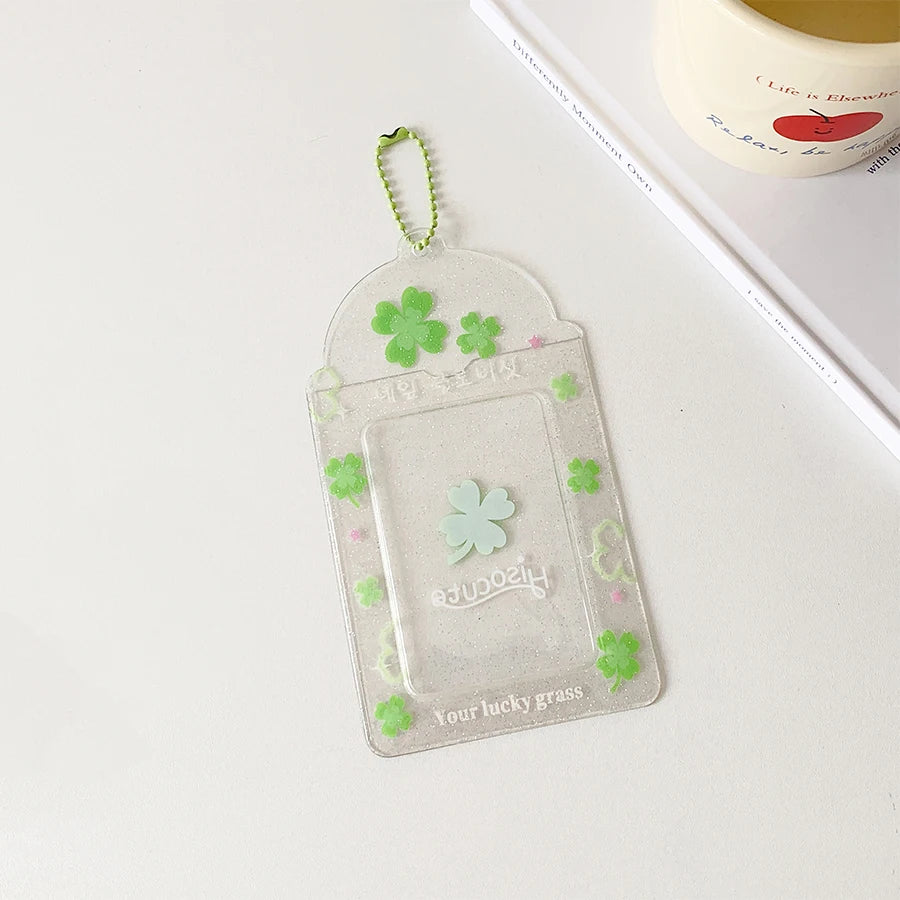 1pc Kpop Photocard Holder Keychain Y2K Kawaii Photo Card Keychain Charm Ins style transparent card sleeve