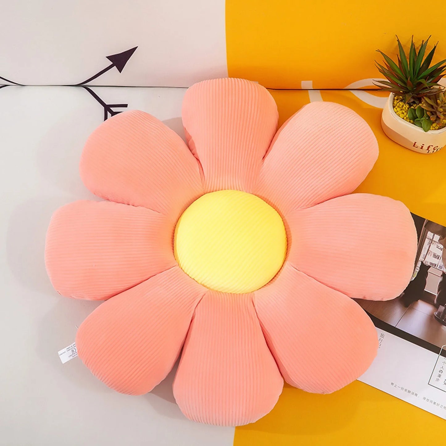 40cm Stuffed Flower Cushion Girly Room Decor Daisy Setting For Kids Bedroom Seat Pillow Pillow Bay Window Pink Flower Pillow