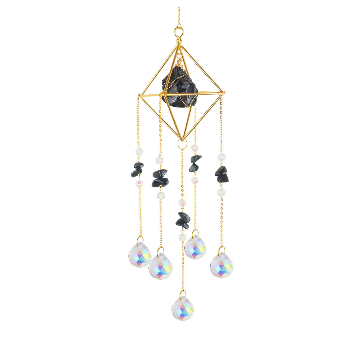 Natural Stone Crystal Wind Chime for Home Decor