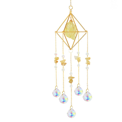 Natural Stone Crystal Wind Chime for Home Decor