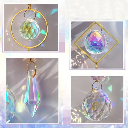 Crystal Moon Sun Prism Suncatcher for Home Decor