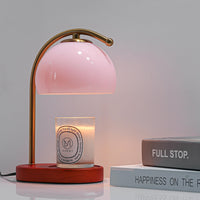 Candle Warmer Lamp Mid Century Pink Glass Candle Warmer with Timer & Dimmer Aromatherapy Candle Lamp Bedside Table Lamp for Home Office Decor Wax Warmer Lamp Gifts for Mom/Her with 2 Bulbs